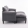 Kumasinova Modern Convertible Combination Sofa with 2 Storage Ottomans, 2-Seater Loveseat Sofa with Footstools, Skin-Friendly Fabric Couch - 3 of 4