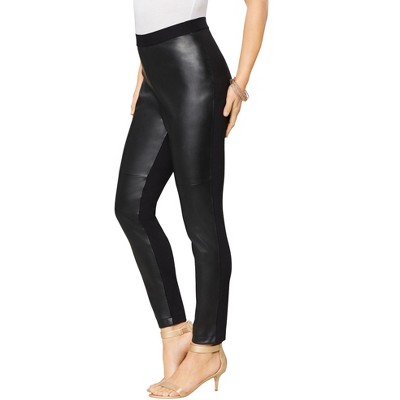 Roaman's Women's Plus Size Faux Leather Legging