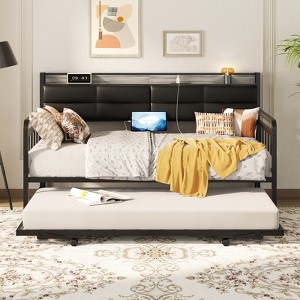 Aheaplus Daybed with Trundle and Charging Station - 1 of 4