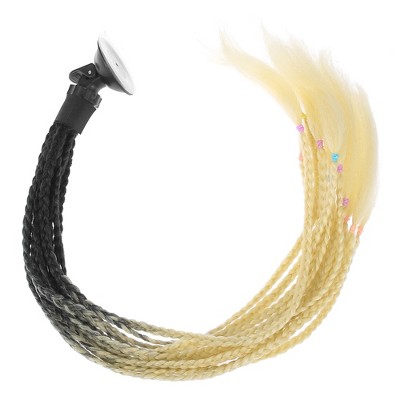 Unique Bargains Helmet Decor Gradient Braid Ponytail Black Beige 25 inches
