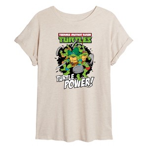 Women's - Teenage Mutant Ninja Turtles - Turtle Power Oversized Graphic T-Shirt - 1 of 4