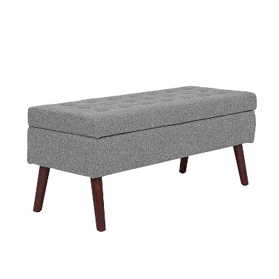 NicBex Storage Ottoman Bench for Bedroom,Leather and Linen Storage Bench with Solid Wood Legs,Ottoman for Living Room,Bedroom,Entryway