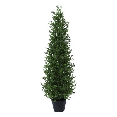 Artificial UV Resistant Cypress Topiary Trees for Outdoor, Faux Cypress Plant for Porch Decor Faux Pine Tree for Perfect Housewarming Gift