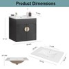 NicBex Floating Wall Mounted Bathroom Vanity with Sink,Bathroom Sink Vanity with 2 Soft Close Cabinet Doors,24"/20" Bathroom Sink Cabinet,White/Black - 3 of 4