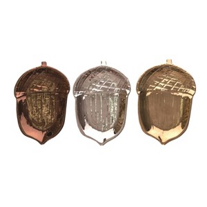 Transpac Ceramic Metallic Acorn Treat Plate Set of 3 Fall/Harvest Home Decorations - 1 of 1
