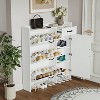 Kumasinova Shoe Cabinet with 4 Doors and Drawer Wooden Shoe Rack Cabinet with Adjustable Shelves and Metal Handles for Entryway,Hallway,White - 4 of 4