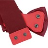 Allegra K Women Elastic Belt Wide Stretchy Cute Bowknot Wedding 2 Pcs - 4 of 4