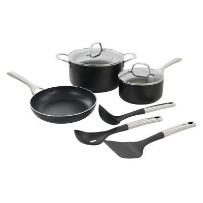 Oster Palladium 8 Piece Aluminum Cookware Set in Black