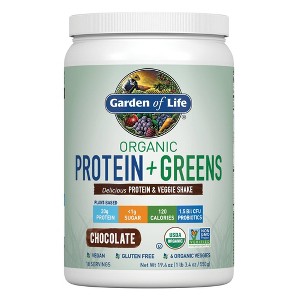 Garden of Life Organic Vegan Protein + Greens Plant Based Shake Mix - Chocolate - 19.4oz - 1 of 4
