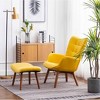 CAVINAS Silky Velvet Accent Chair with High Button-Tufted Backrest and Ottoman,Upholstered Living Room Chairs,Reading Chairs for Living Room - 2 of 4