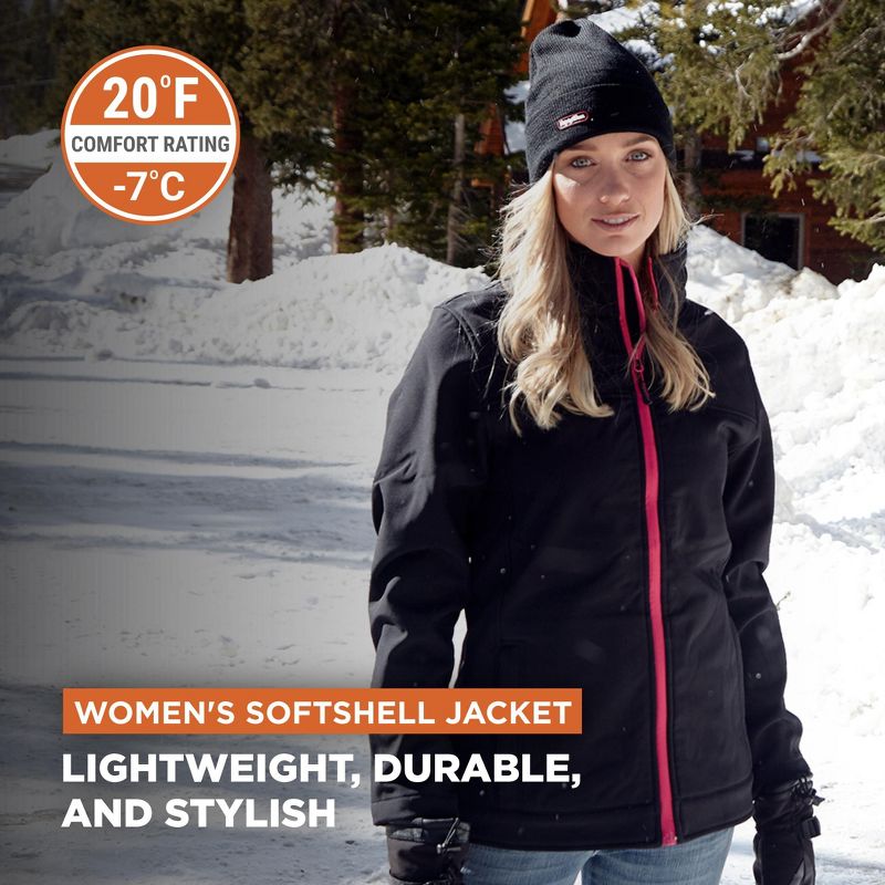 RefrigiWear Women's Warm Softshell Jacket Full Zip with Micro Fleece Lining, 3 of 8