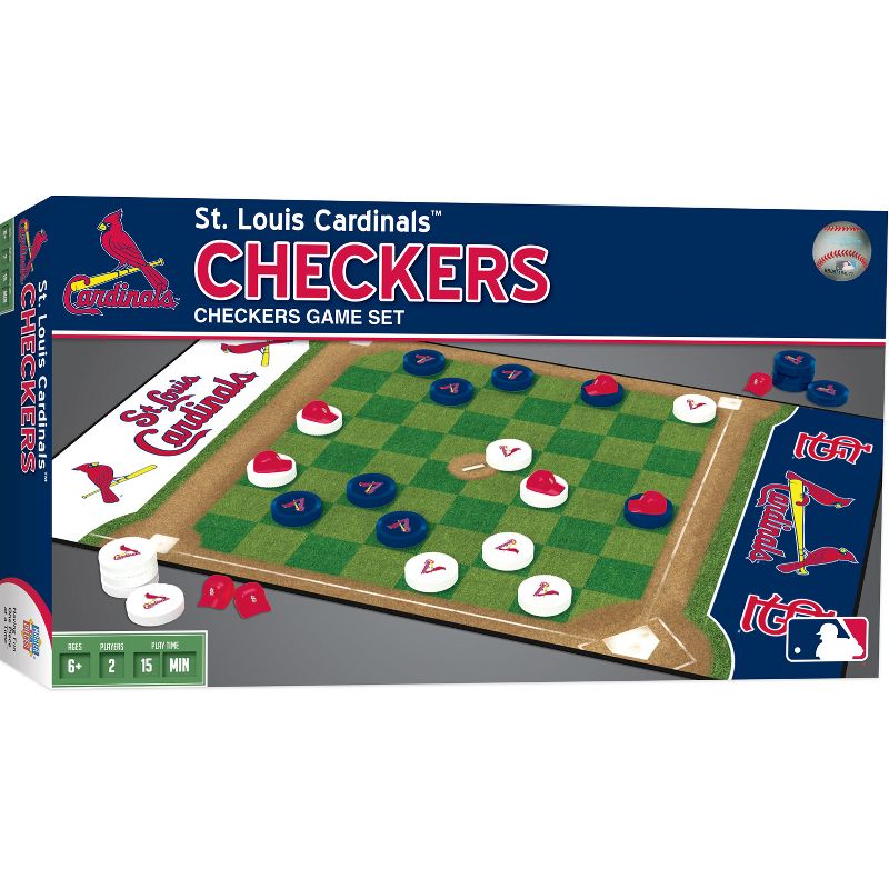 MasterPieces Officially licensed MLB St. Louis Cardinals Checkers Board Game for Families and Kids ages 6 and Up, 2 of 7