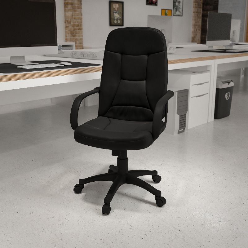 Flash Furniture Holly High Back Black Glove Vinyl Executive Swivel Office Chair with Arms, 3 of 13