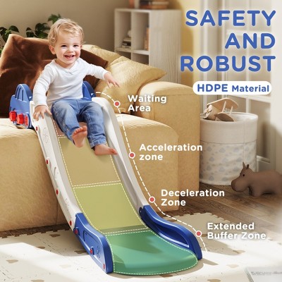 Vynxaria Extended Toddler Slide for Indoor Fun - Easy Assembly Couch Slide for Ages 18-48 Months