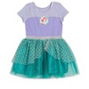 Disney Princess The Little Mermaid Moana Ariel Rapunzel Tulle Dress and Headband Infant to Little Kid - 3 of 4
