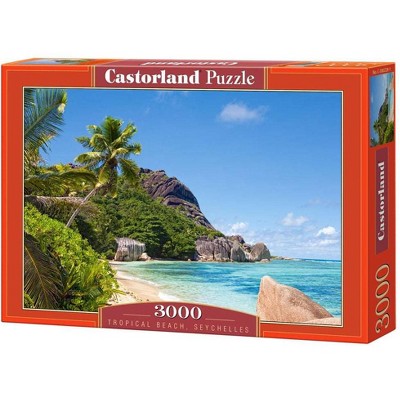 3000 Piece Jigsaw Puzzle, Tropical Beach, Seychelles, Ocean, Seaside, Adult Puzzles, Castorland C-300228-2