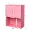 NicBex Commercial-Grade Beauty Storage Cabinet, Bedroom Dresser with 2 Drawers & Cabinet, Hair Dryer Holes, Pink Dresser, Pink Nightstand - 4 of 4