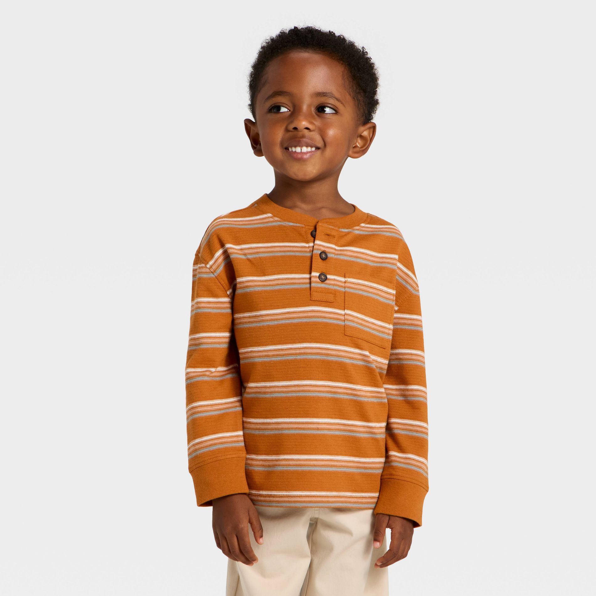Toddler Boys' Textured Long Sleeve Knit Shirt - Cat & Jack™