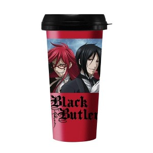 Funky People Black Butler Grell and Sebastian 16oz Travel Cup - 1 of 1