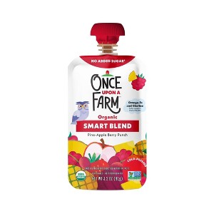 Once Upon a Farm Smart Blend Pine-Apple Berry Punch Organic Snack Pouch - 3.2oz - 1 of 4