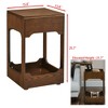 VASIP 15.75"  Lift Top Side End Table, Bedside Night Stand Multifunctional Square Table with Hidden Storage & Shelf for Living Room Bedroom, Walnut - 3 of 4