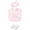 Hudson Baby Infant Girl Cotton Layette Set, Silver Little Princess - 3 of 4