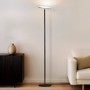 Brightech Sky Modern Dimmable (Includes LED Light Bulb) Torchiere Floor Lamp Oil-Brushed Bronze - 1 of 4