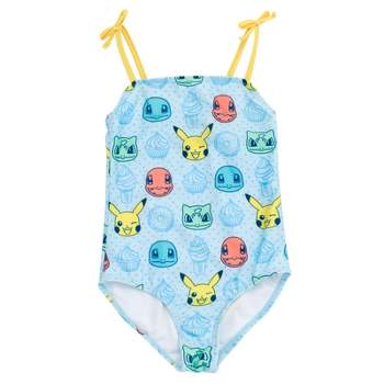Pokemon Pikachu Charmander Bulbasaur Girls UPF 50+ One Piece Bathing Suit Little Kid to Big