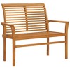vidaXL Patio Bench with Taupe Cushion, 44.1" Solid Teak Wood - 2 of 4