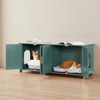 VEVOR Cat Litter Box Enclosure for Multi Cats, 47.2 in Hidden Litter Box Cabinet with 4 Doors & 2 Entries, Indoor Cat Washroom, Green - 2 of 4