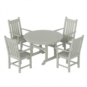 WestinTrends 5 Piece Outdoor Patio Dining Set Outdoor Round Table and Armchair Set - 1 of 2