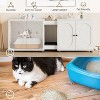 55.1" Double Cat Litter Box Enclosure with Rattan Doors - Hidden Cabinet for 2 Cats, Odor Control & Litter Mat - 4 of 4