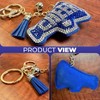 The Mardi Gras Krewe Sparkling Blue and Silver Rhinestone Cheerleader Megaphone Keychain – Perfect Bag or Purse Charm Accessory - 3 of 4