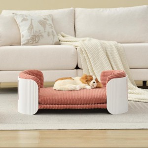 LAOTIES Scandinavian Style Elevated Cat Bed,Breathable Pet Couch With Removable Washable Mattress - 1 of 4