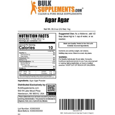 BulkSupplements Agar Agar Powder