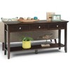 60" Portland End Table Brunette Brown - WyndenHall: Modern Pine Console for Foyer, Spot Clean - 2 of 4