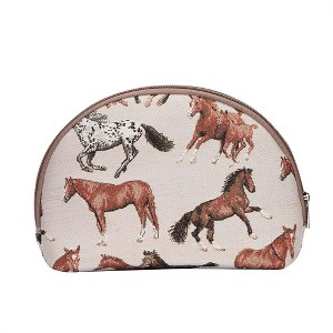 Signare USA Running Horse Brown Cosmetic Make Up Bag - 1 of 4