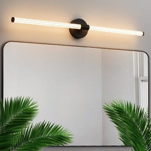 POWLIG 39.4-in 1-Light Black Modern Dimmable Wall Sconce Strip Mirror Headlights Dresser Light Bar - 1 of 4