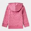 Toddlers' Adaptive Zip-Up Fleece Hoodie Sweatshirt - Cat & Jack™ Pink Rose - 2 of 4