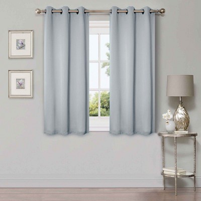 Classic Modern Solid Room Darkening Semi-Blackout Curtains, Grommets, Set of 2 by Blue Nile Mills