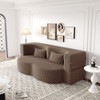 PAGED Modern Floor Sofa with 2 Pillows, Foam-Filled Sleeper Sofa Bed with Teddy Fabric for Living Room, Apartment, No Assembly Required - 2 of 4