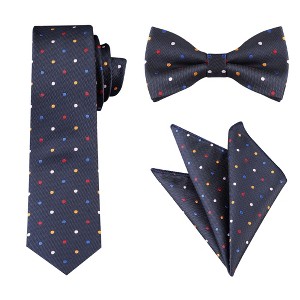 INSPIRE CHIC Polka Dots Pocket Square Tie Set - 1 of 4