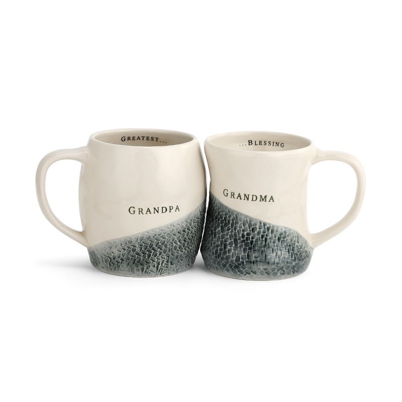 DEMDACO Grandpa and Grandma Hug Mugs - Set of 2 12 ounce - White, 1 of 7