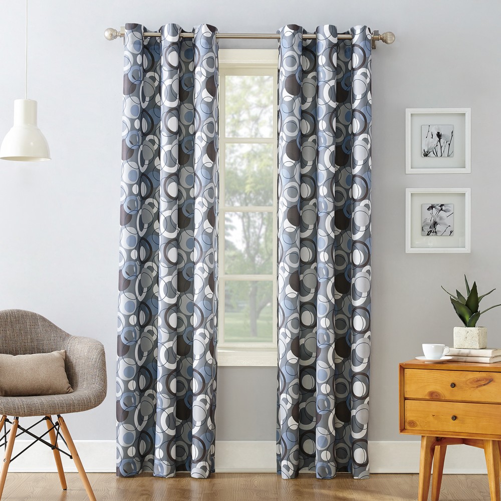 48 x 63" Intersect Wave Print Casual Textured Curtain Panel