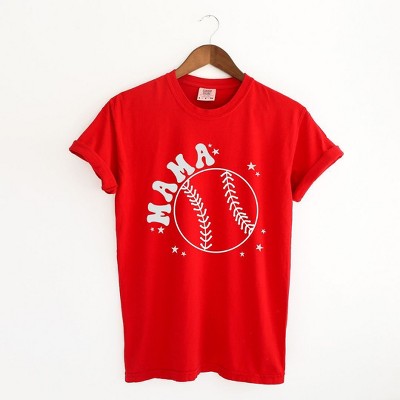 Simply Sage Market Women's Mama Baseball Stars Mini Short Sleeve Graphic Tee