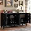 60.5" Mid Century Modern Sideboard Buffet Cabinet With Adjustable Storage, Media Console Table With 4 Doors And Shelves-Maison Boucle - 2 of 4