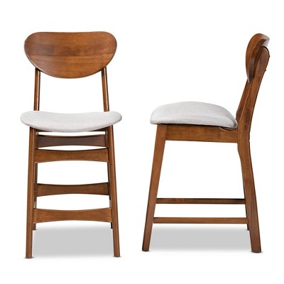 Katya Adjustable Gray Wood Counter Height Barstool Set