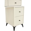 CAVINAS Vanity Desk with Mirror Vanity Table with Sliding Mirror, 4 Drawers, 6 open Shelves for Apartment, Bedroom - 3 of 4