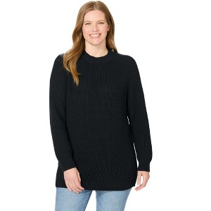 Woman Within Plus Size Shaker Crewneck Pullover - 1 of 4