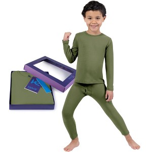 Kickoff Thermal Underwear for Kids Thermals Top and Bottom Set Boys Thermal Underwear Set Kids Long Underwear Base Layer Kids Pajamas - 1 of 4